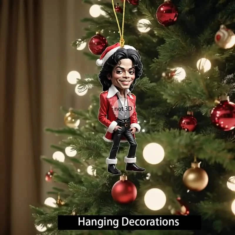 Acrylic Musician Caricature Ornament with Santa Hat Holiday Decor & Apparel - DailySale