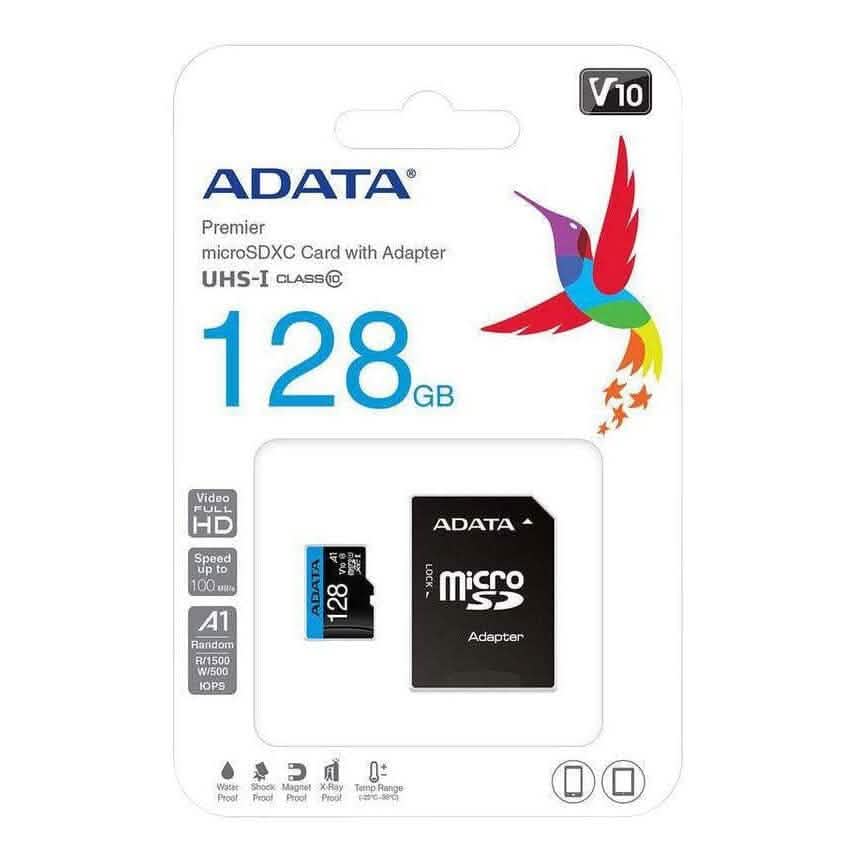ADATA Memory Card 128GB Class 10 MicroSD with Adapter for Smartphones/Tablets (Refurbished) Mobile Accessories - DailySale
