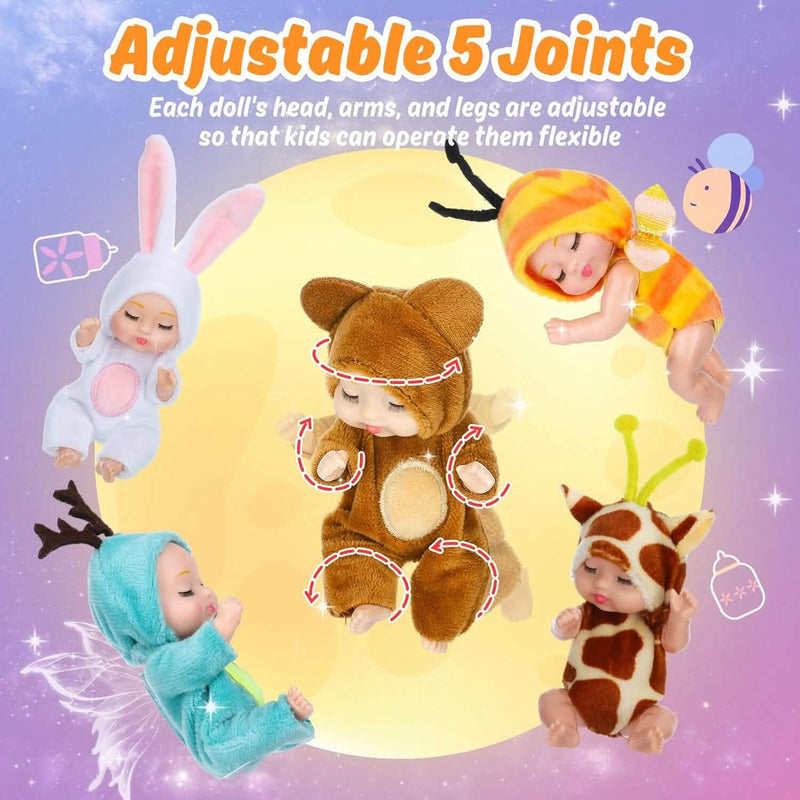 Adorable 4.3" Reborn Doll - Mini Cute Sleeping Youngsters Series Toys & Games - DailySale