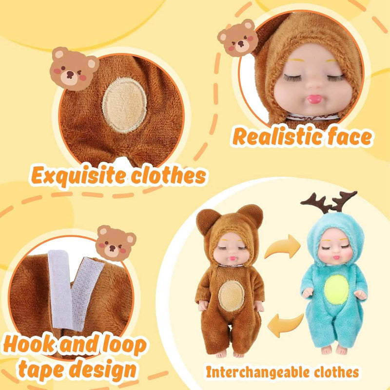 Adorable 4.3" Reborn Doll - Mini Cute Sleeping Youngsters Series Toys & Games - DailySale