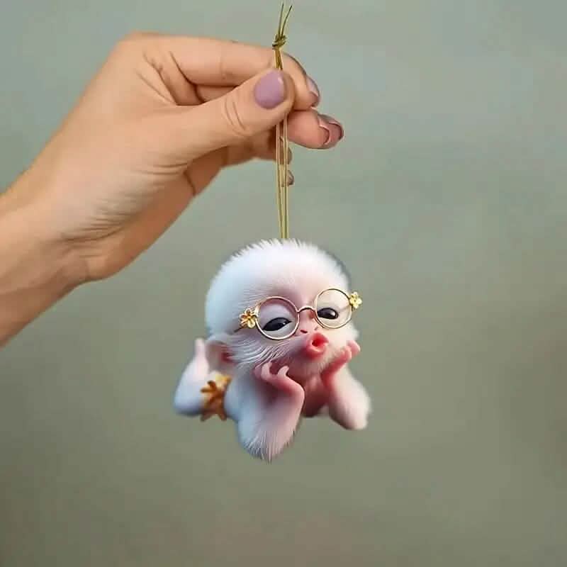 Adorable Monkey Acrylic Car Charm and Christmas Tree Ornament Holiday Decor & Apparel - DailySale