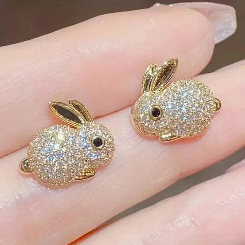 Adorable Rabbit-shaped Earrings Earrings Gold - DailySale
