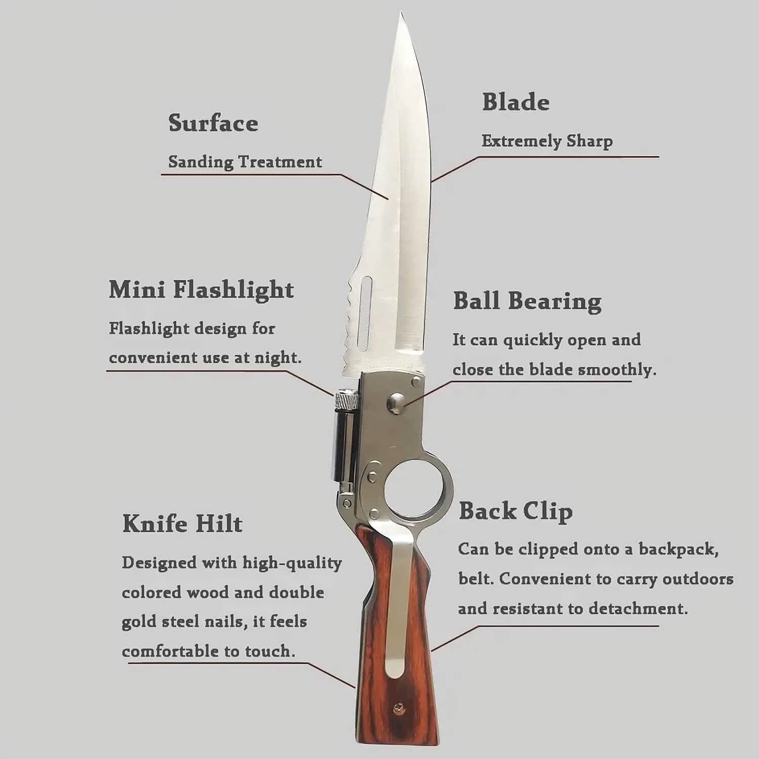 AK47 Pocket Folding Knife, Tactical Knife for Camping Hunting Survival Indoor and Outdoor Activities Tactical - DailySale