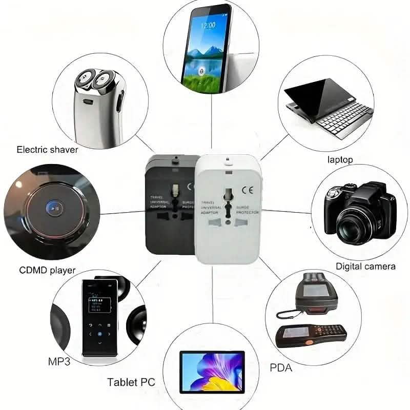 All-in-One Universal Travel Charger with Dual USB Charging Ports Mobile Accessories - DailySale