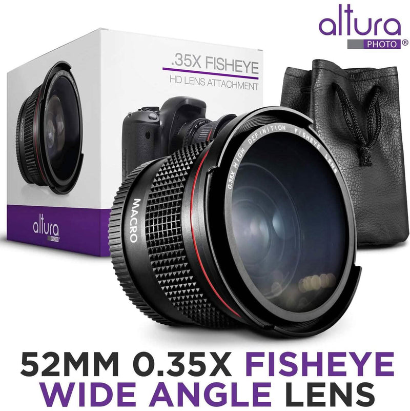 Altura Photo 52MM 0.35x HD Fisheye Nikon Wide Angle Lens (w/Macro Portion) Cameras & Drones - DailySale