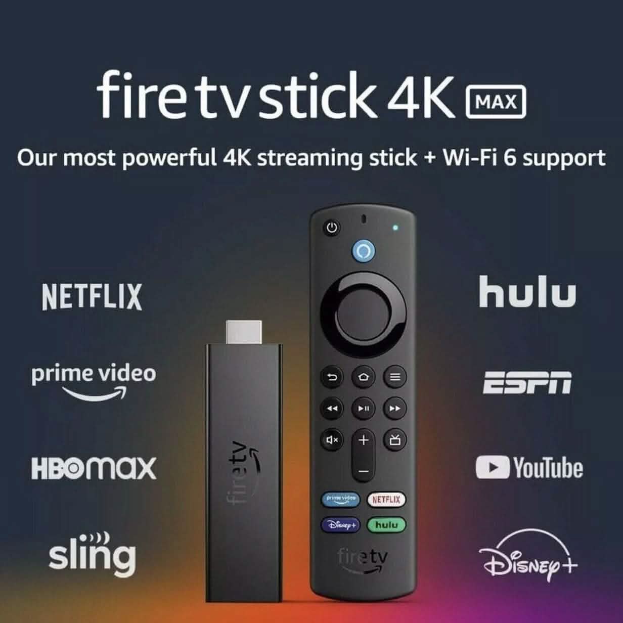 Amazon Fire TV Stick 4K MAX Streaming Device WiFi-6 Alexa Voice Remote (Refurbished) TV & Video - DailySale