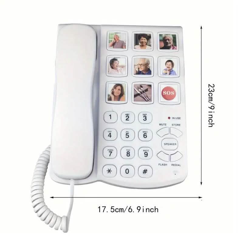 Amplified One Button Touch Big Button Corded Telephone with Speaker Audio Accessories - DailySale