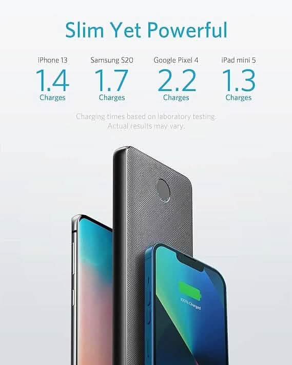 Anker USB-C Portable Charger, 18W PowerCore Slim 10000 PD, 10000mAh Power Delivery Power Bank (Refurbished) Mobile Accessories - DailySale