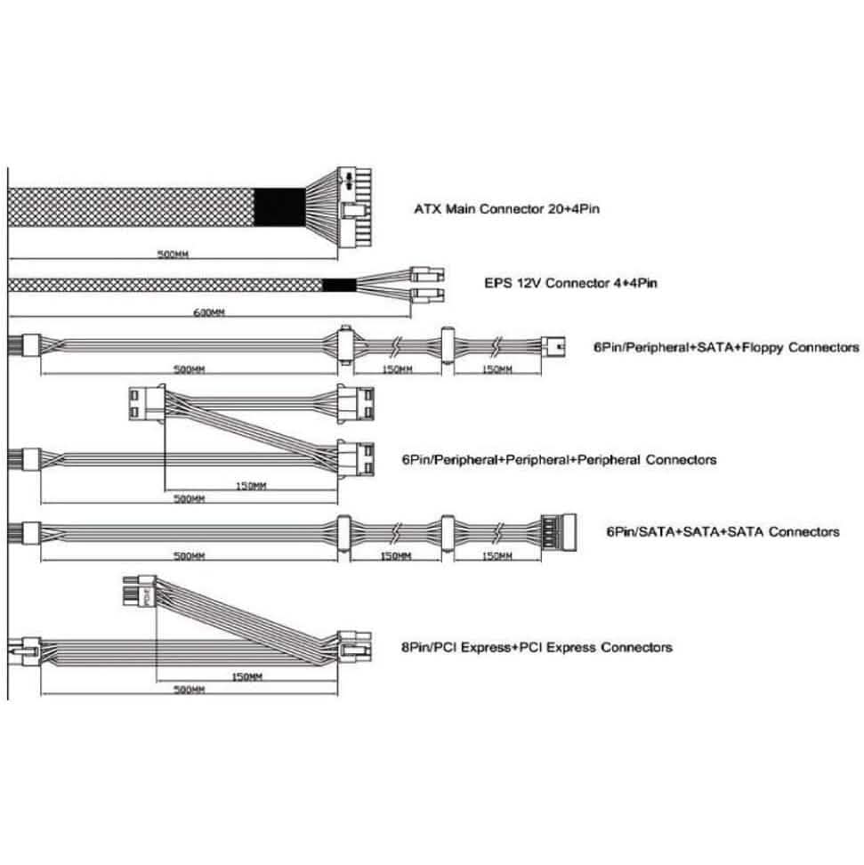 Apevia ATX-ES600W Essence 600W ATX Semi-Modular Gaming Power Supply with Auto-Thermally Controlled Computer Accessories - DailySale
