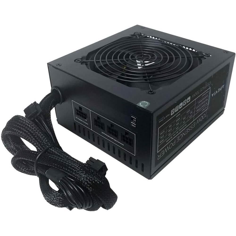 Apevia ATX-ES700W Essence 700W ATX Semi-Modular Gaming Power Supply with Auto-Thermally Controlled Computer Accessories - DailySale