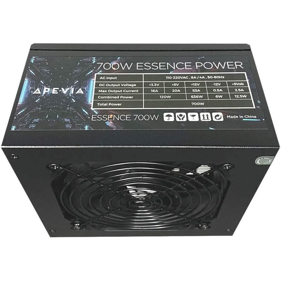 Apevia ATX-ES700W Essence 700W ATX Semi-Modular Gaming Power Supply with Auto-Thermally Controlled Computer Accessories - DailySale