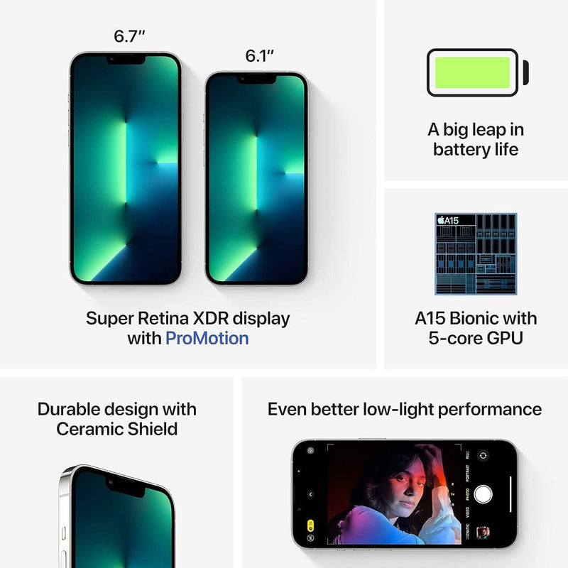 Apple iPhone 13 Pro Max 128GB Silver Fully Unlocked (Refurbished) Cell Phones - DailySale