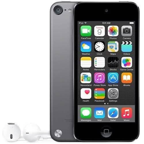 Front and back view of gray Apple iPod Touch 16GB (5th Generation) with Two Cameras (Refurbished), available at Dailysale