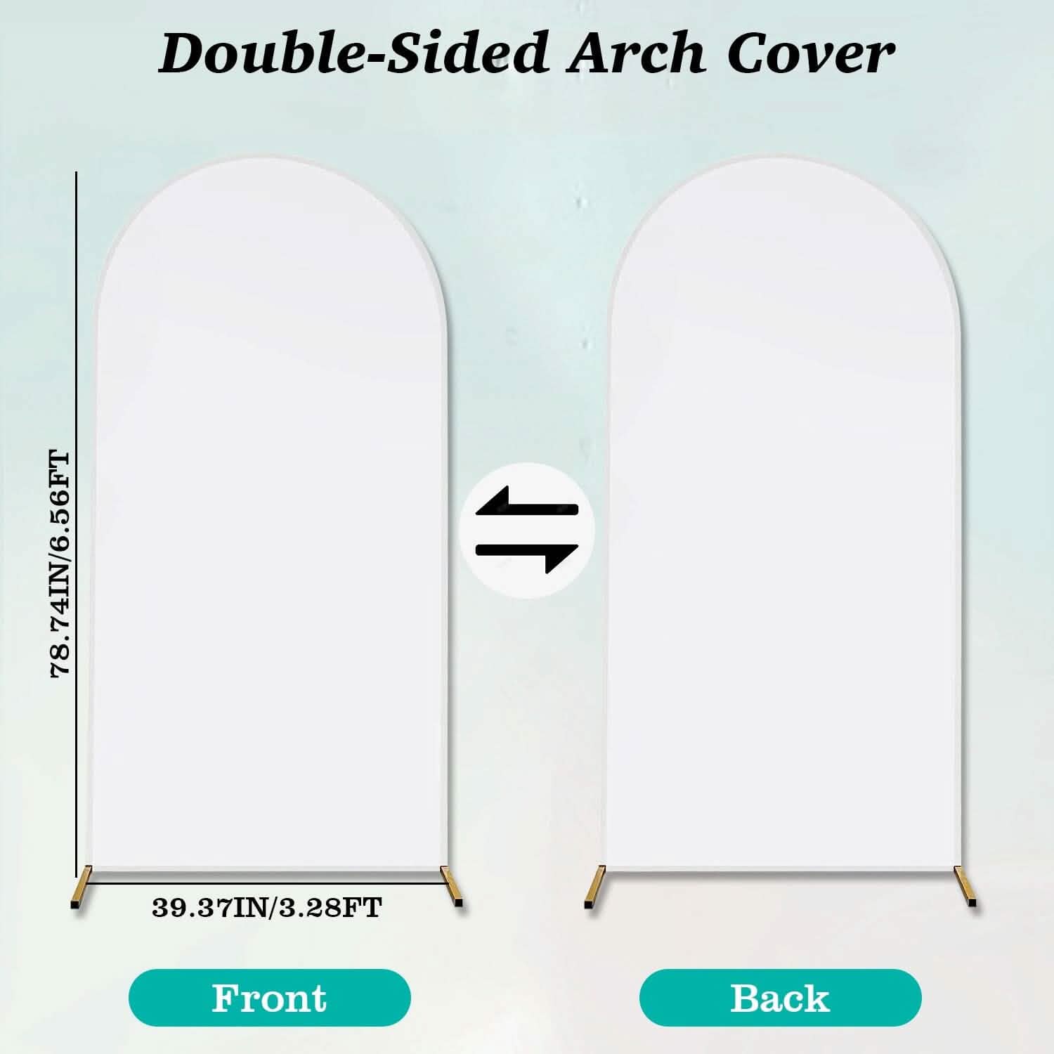 Arch Backdrop Stand Cover White Spandex Fitted Double-Sided Background Covering Holiday Decor & Apparel - DailySale