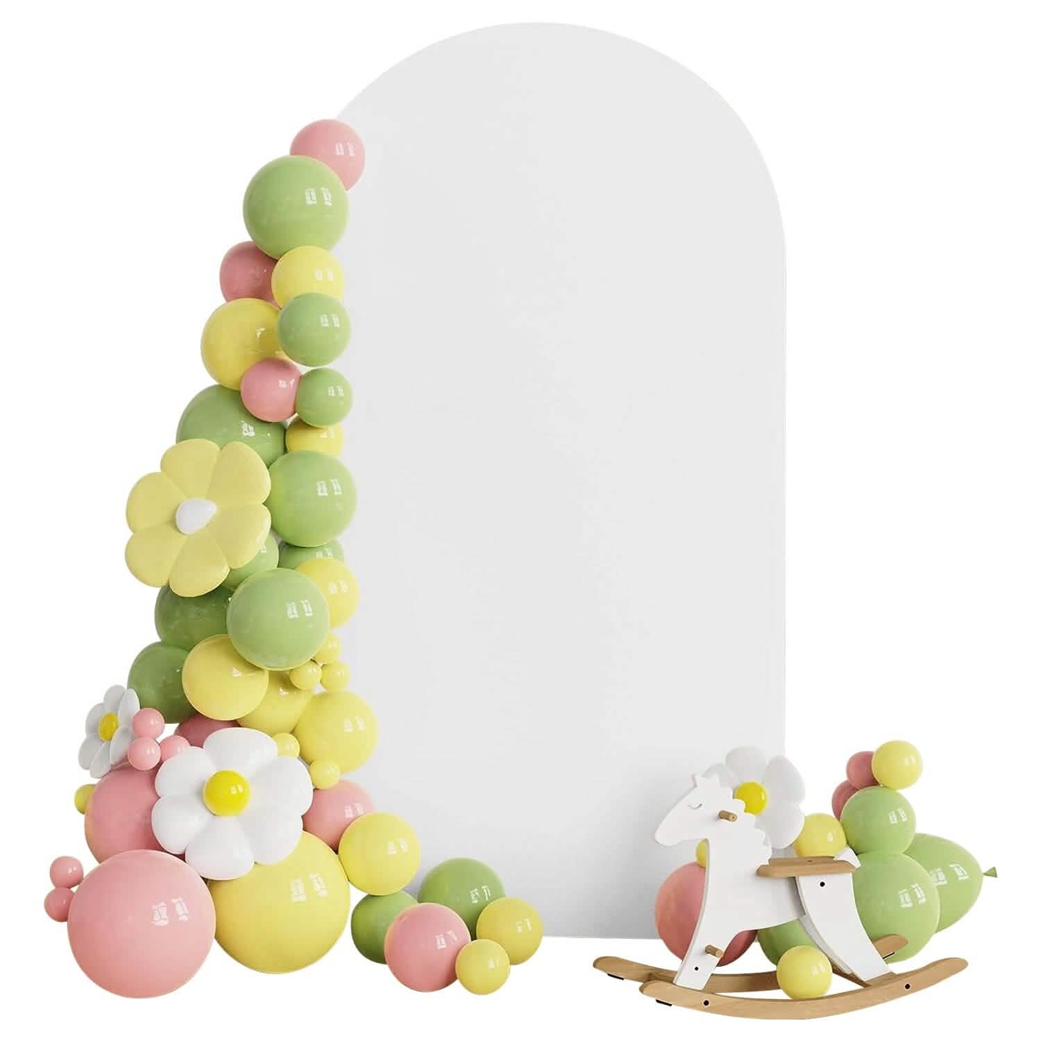 Arch Backdrop Stand Cover White Spandex Fitted Double-Sided Background Covering Holiday Decor & Apparel - DailySale