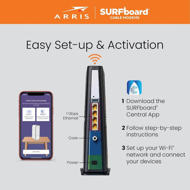 ARRIS SURFboard SBG8300 DOCSIS 3.1 Gigabit Cable Modem & AC2350 Wi-Fi Router (Refurbished) Computer Accessories - DailySale