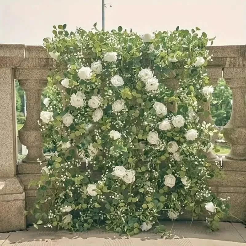 Artificial Eucalyptus Garland With Fake Roses & Gypsophila, Faux Floral Greenery Holiday Decor & Apparel - DailySale