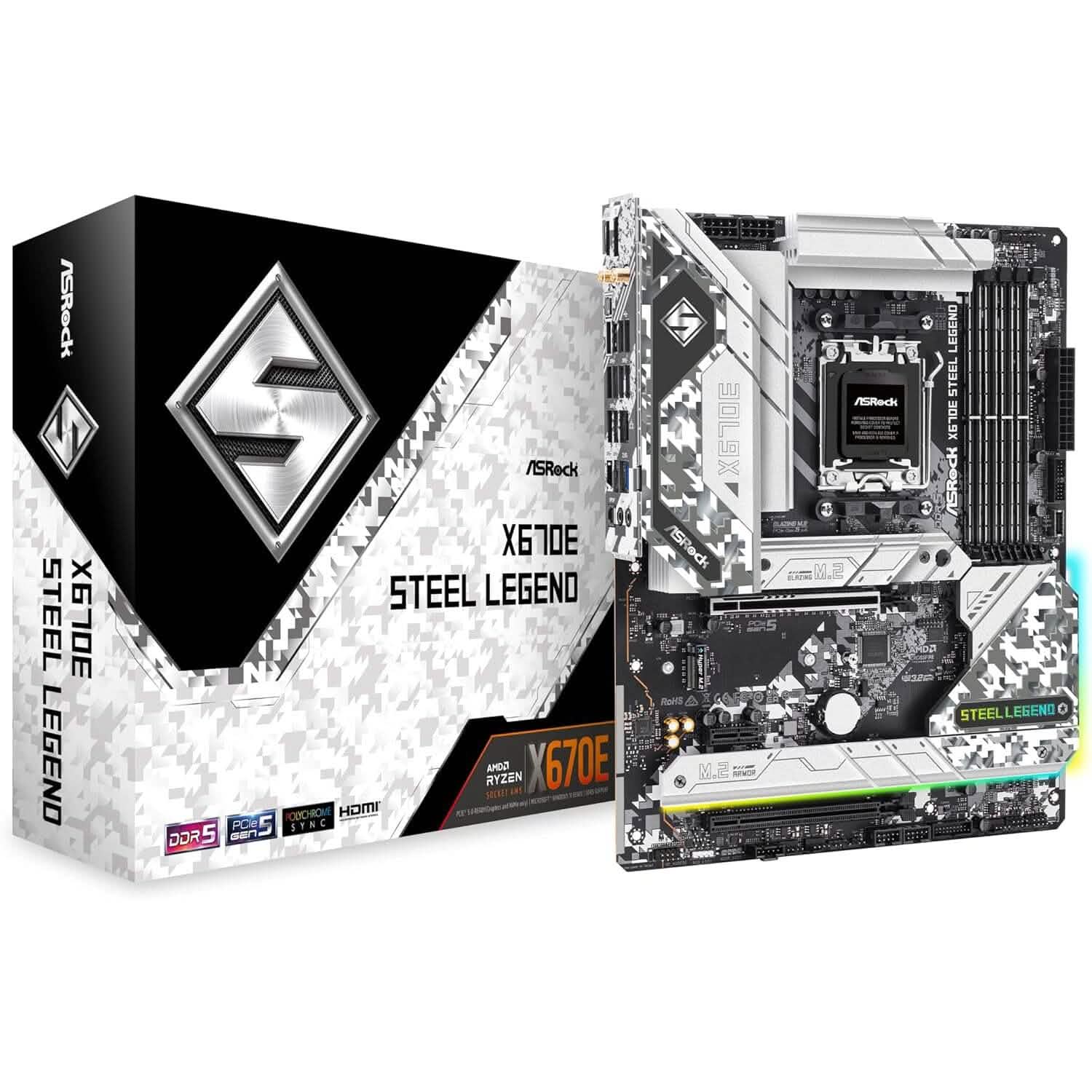 ASRock X670E Steel Legend Support AMD AM5 Ryzen Motherboard (Refurbished) Computer Accessories - DailySale