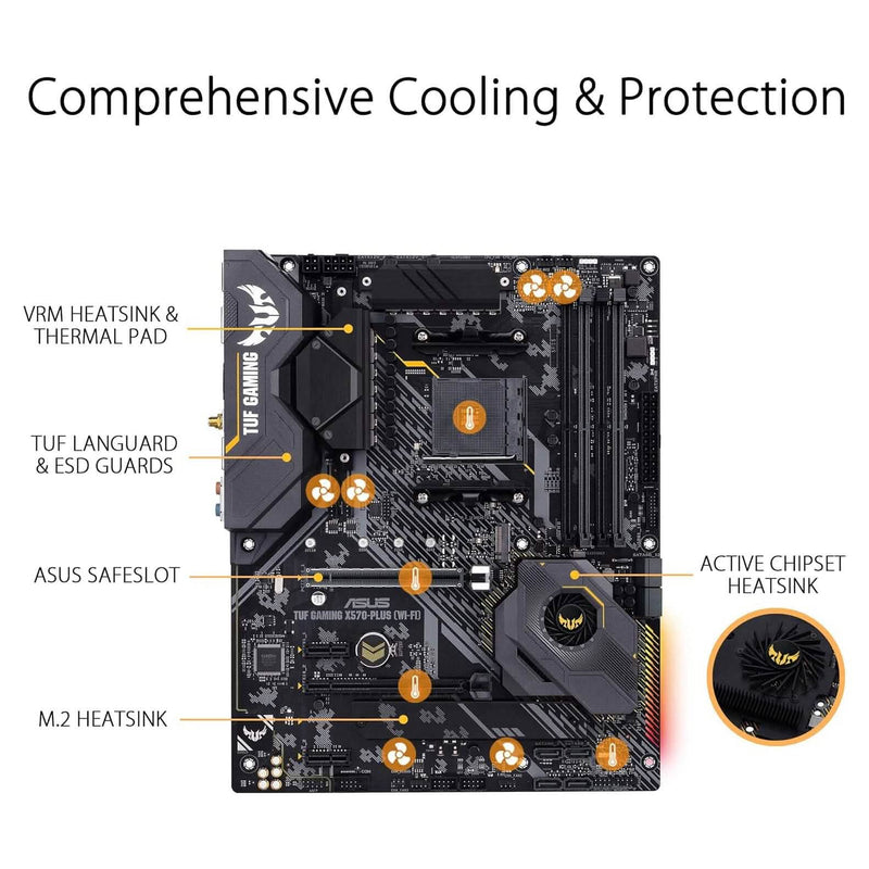 ASUS AM4 TUF Gaming X570-Plus Wi-Fi Zen 3 Ryzen 5000 and 3rd Gen Ryzen ATX Motherboard Computer Accessories - DailySale