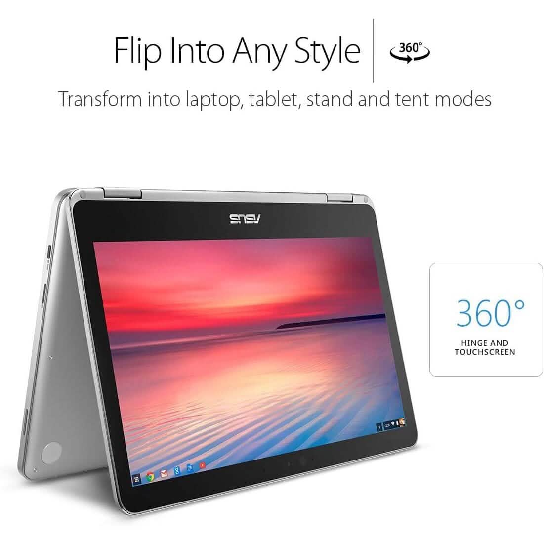 ASUS Chromebook Flip C302CA-DH54 12.5-inch Touchscreen Convertible Chromebook (Refurbished) Laptops - DailySale