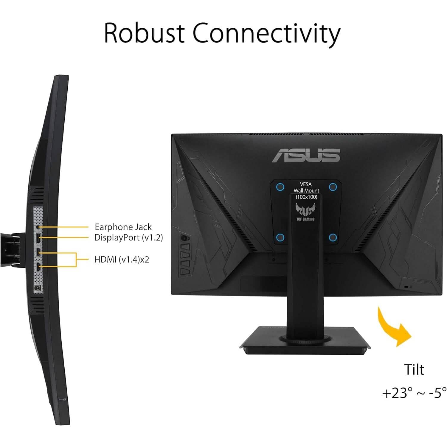 ASUS TUF Gaming 23.6" 1080P Curved Monitor (VG24VQE) Computer Accessories - DailySale