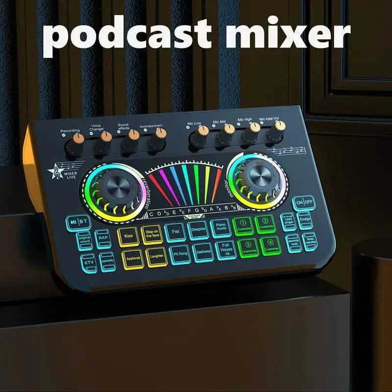 Audio Mixer, Live Sound Card And Audio Interface With DJ Mixer Effects And Voice Changer Audio Accessories - DailySale