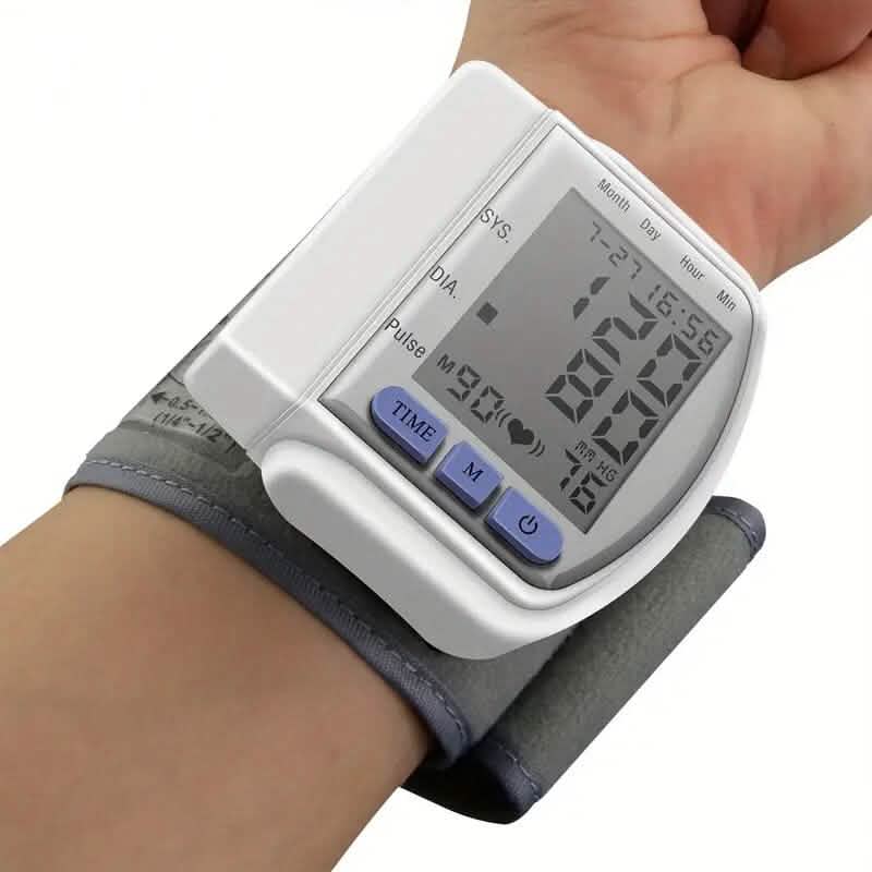 Automatic Digital Wrist Blood Pressure Monitor with Large LCD Display and Adjustable Cuff Wellness - DailySale