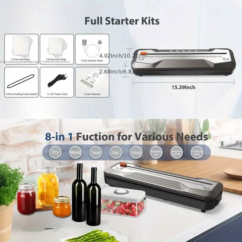 Automatic Food Vacuum Sealer Bag Bundle Machine Kitchen Appliances - DailySale
