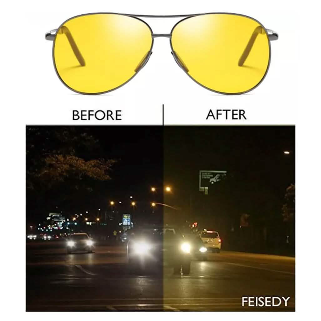 Aviator Tac Night Vision Glasses Polarized Sunglasses Anti Glare Driving Goggles Men's Shoes & Accessories - DailySale