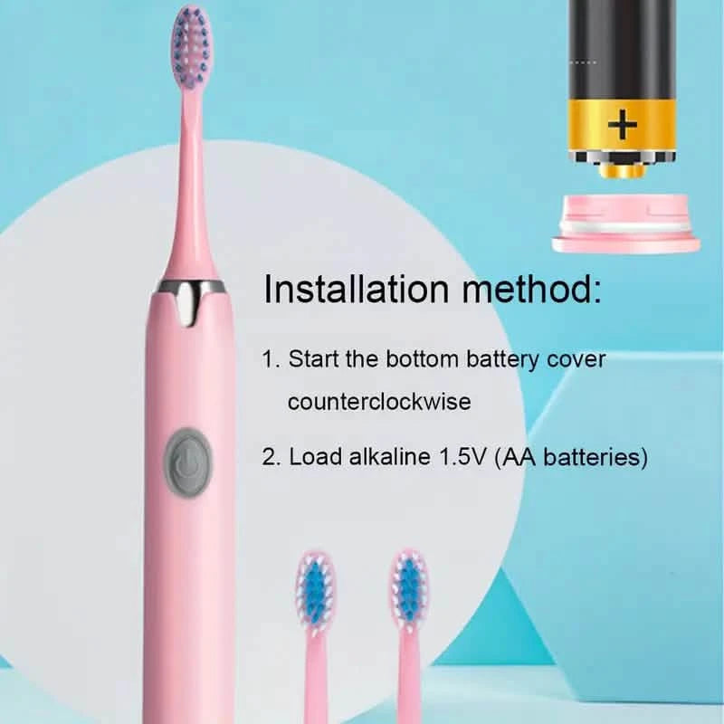 Battery Operated Toothbrush Kit with 6 Soft Bristles Beauty & Personal Care - DailySale