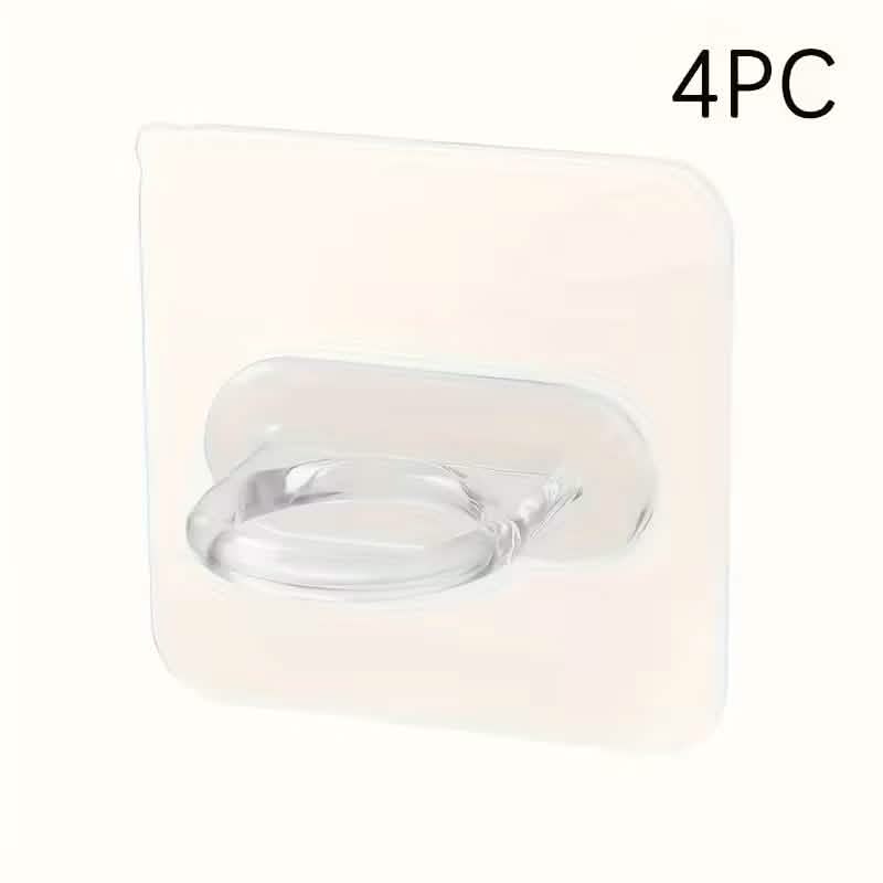 4-Pack Clear Adhesive Utility Hooks
