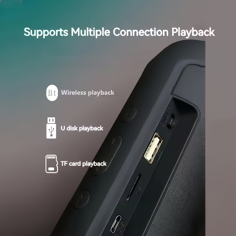 Black speaker on a plain background