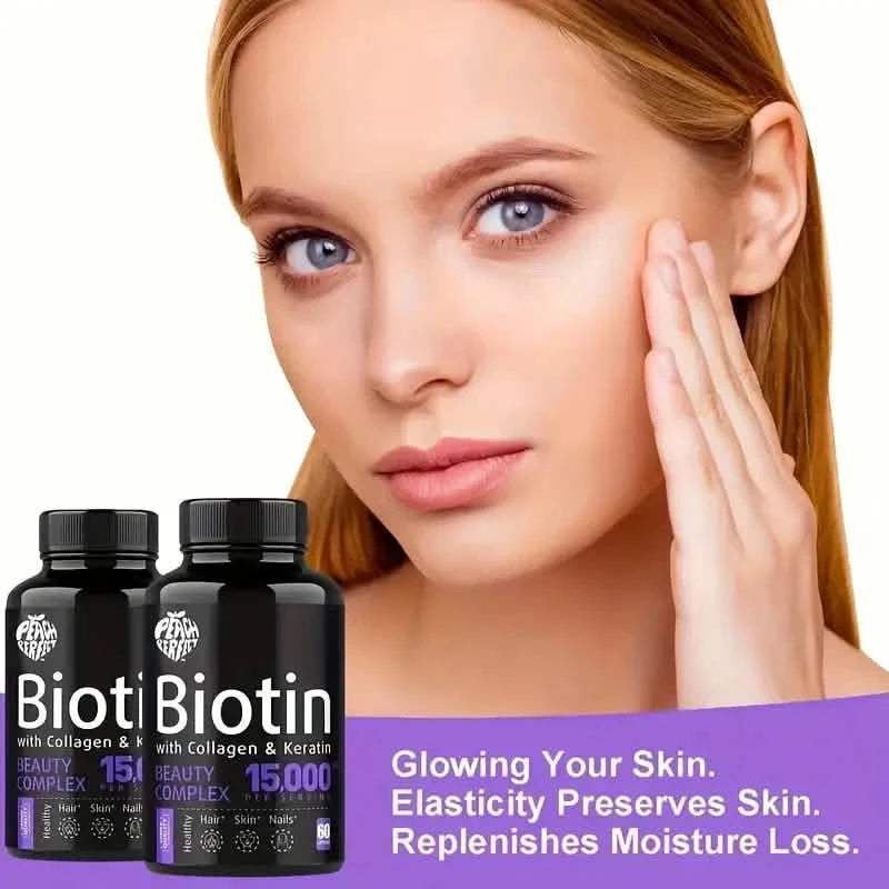 Biotin Capsules Multivitamin Collagen Keratin Supplement Hair Skin And Nail Vitamin Beauty & Personal Care - DailySale