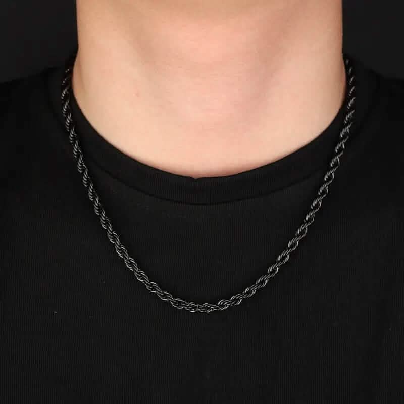 Black Chain Style Titanium Steel Fashion Necklace for Men Necklaces - DailySale