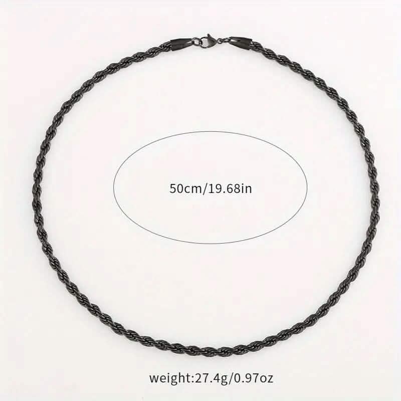 Black Chain Style Titanium Steel Fashion Necklace for Men Necklaces - DailySale