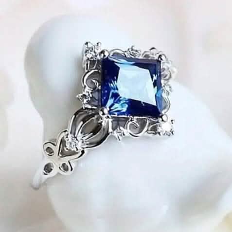 Blue Bead Decor Ring Rings 6 - DailySale