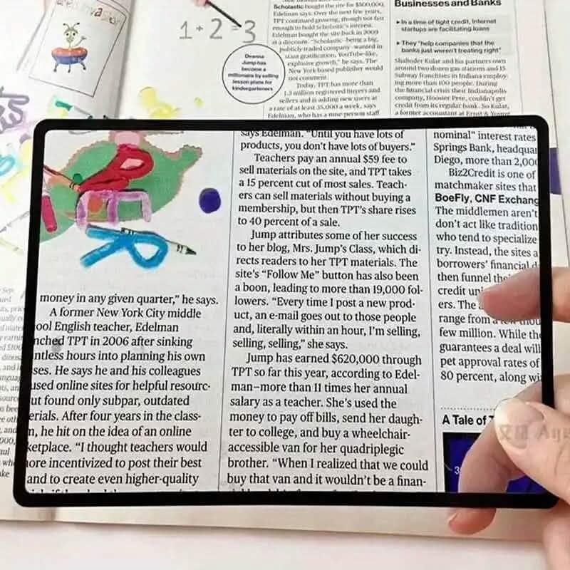 Book Page Magnification 180X120mm PVC Magnifier Everything Else - DailySale