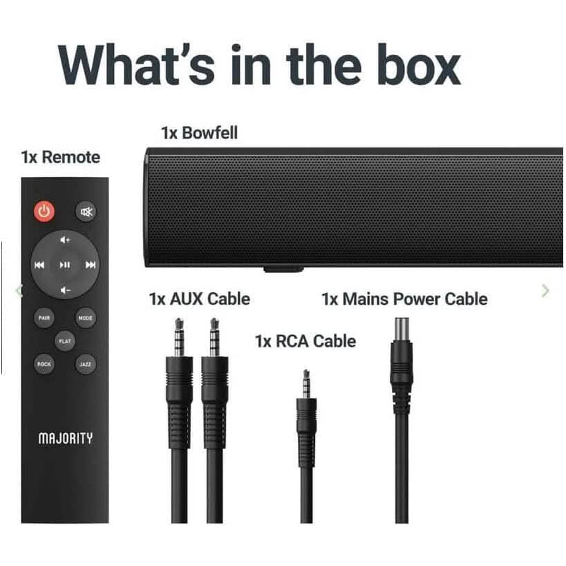 Bowfell Majority Sound Bar 2.0 Bluetooth TV Sound Bar Speakers - DailySale