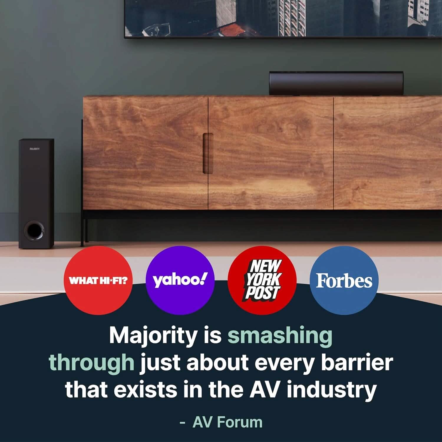 Bowfell Majority Sound Bar 2.0 Bluetooth TV Sound Bar Speakers - DailySale