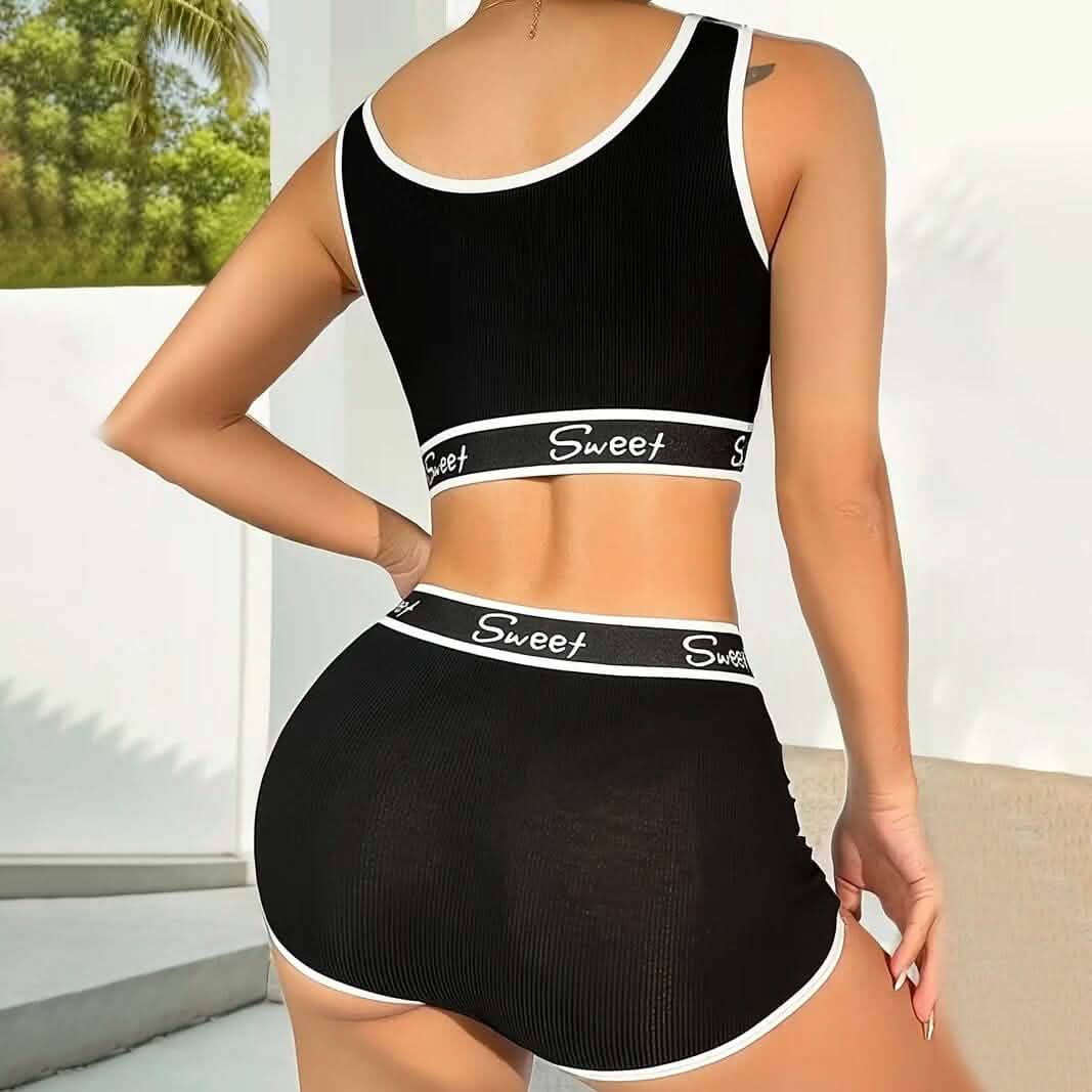 Breathable Solid Sports Push Up Bra and Panties Lingerie Set Women's Swimwear & Lingerie - DailySale