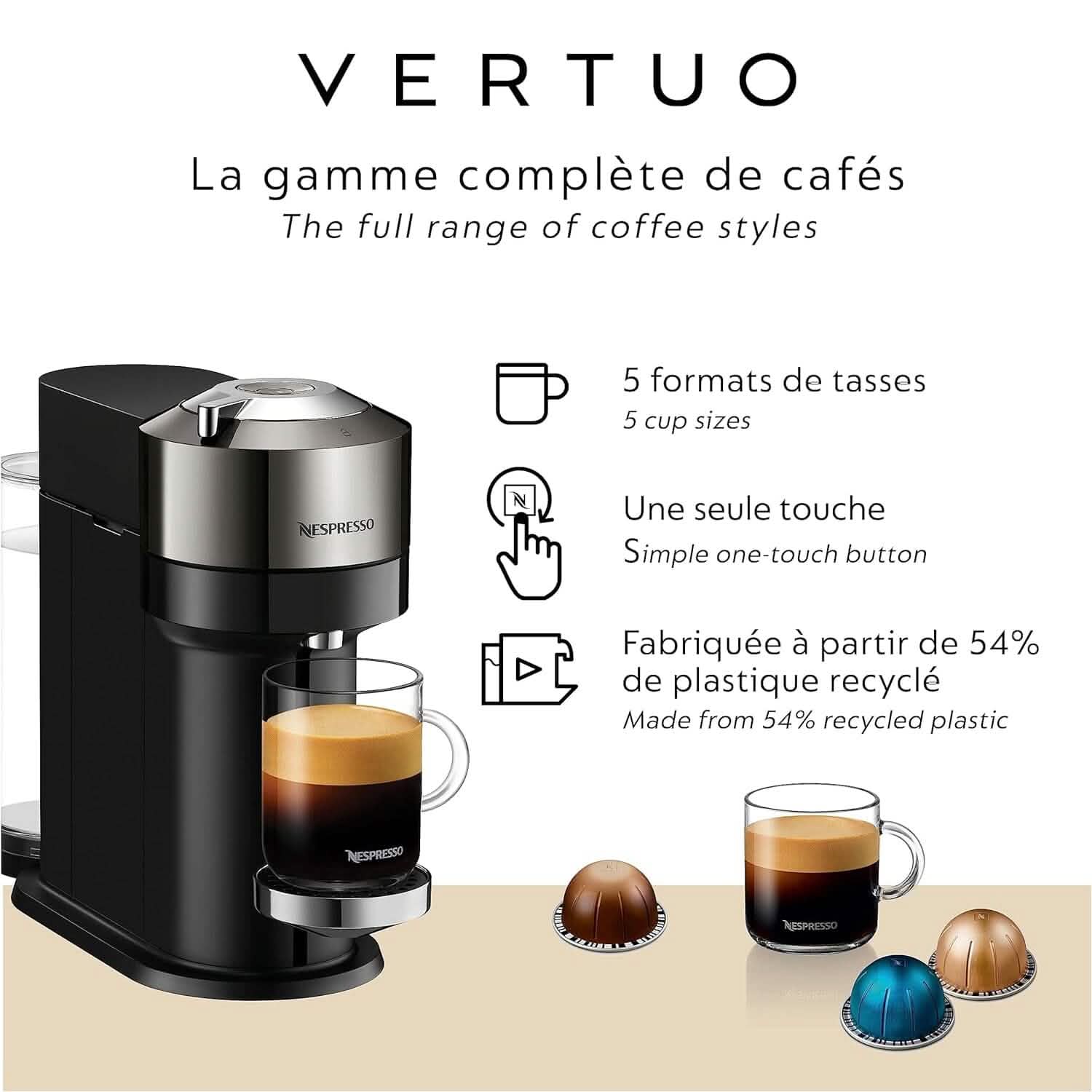 Breville Nespresso Vertuo Next Coffee and Espresso Machine Kitchen Appliances - DailySale