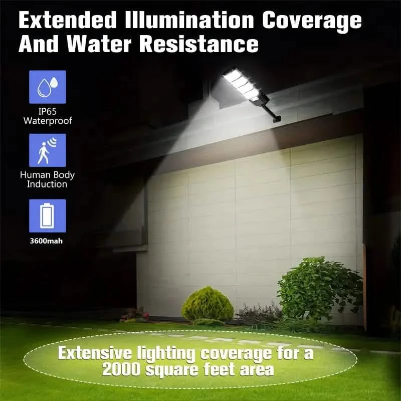 Bright Solar Street Light with Wide Angle Motion Sensor and Remote Control Outdoor Lighting - DailySale