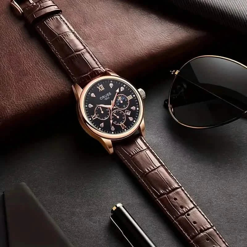 Brown Leather Fashion Quartz Wrist Watch Watches - DailySale