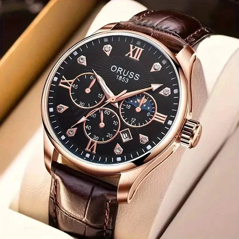 Brown Leather Fashion Quartz Wrist Watch Watches - DailySale