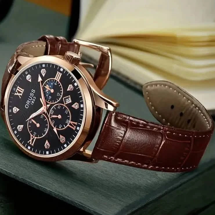 Brown Leather Fashion Quartz Wrist Watch Watches - DailySale