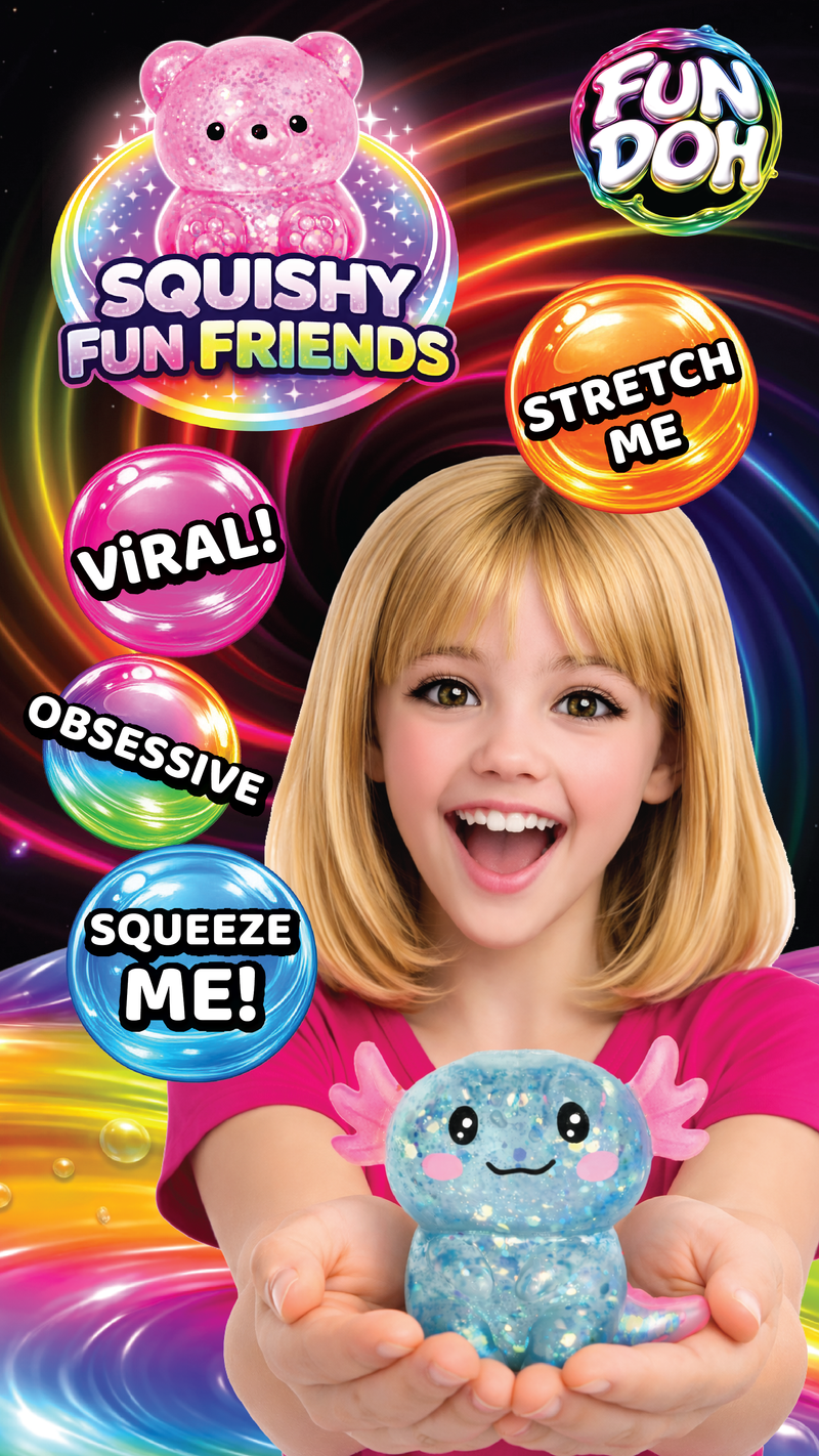 Fun Doh Squishy Fun Friends Sensory Fidget Toy – Assorted Characters