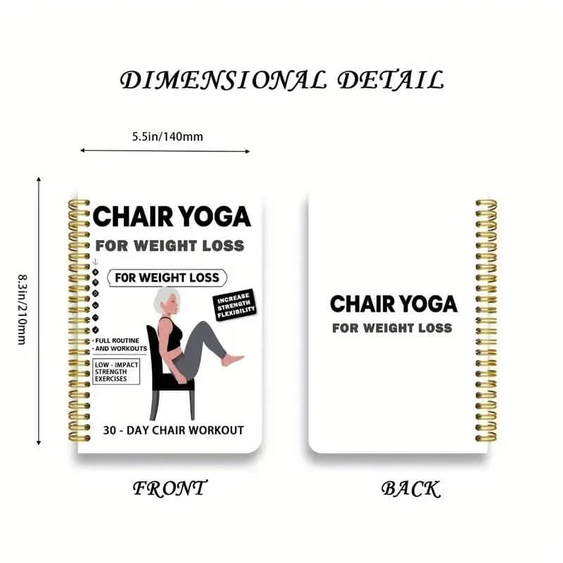30-Day Chair Yoga Notebook | 15-Min Daily Workouts & Guide
