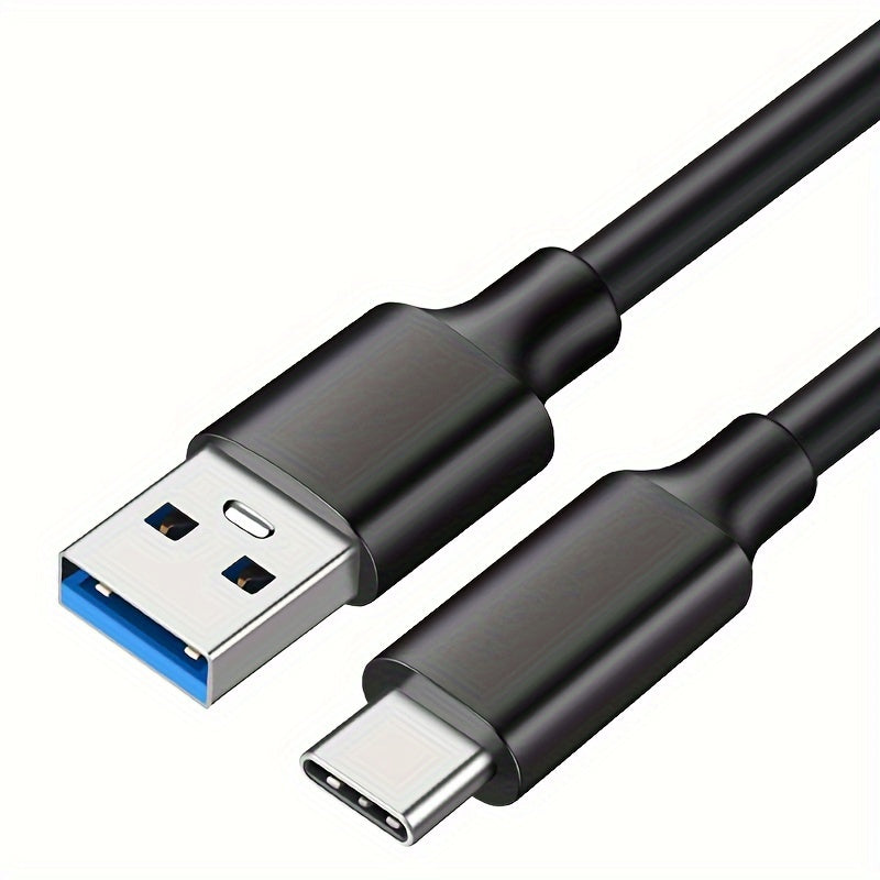 USB-A to USB-C cable connectors close up
