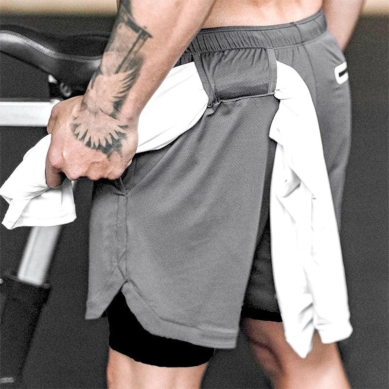 Camo Running Shorts Men Gym Sports Shorts 2 In 1 Quick Dry Workout Training Gym Fitness Jogging Short Pants Summer Men Shorts Men's Running Gym Shorts Breathable with Pockets Quick Dry Sportswear