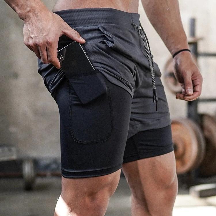 Camo Running Shorts Men Gym Sports Shorts 2 In 1 Quick Dry Workout Training Gym Fitness Jogging Short Pants Summer Men Shorts Men's Running Gym Shorts Breathable with Pockets Quick Dry Sportswear